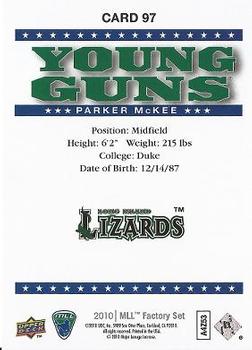 2010 Upper Deck Major League Lacrosse #97 Parker McKee Back